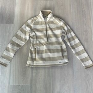 Patagonia Cream and Tan Cowl Neck Sweater